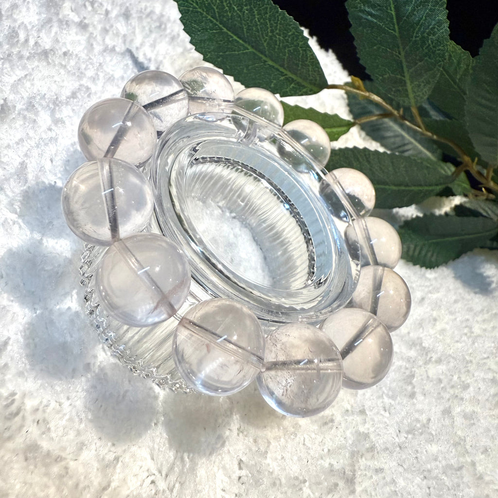 Mozambique Rose Quartz Bracelet, 12.5mm, 15mm