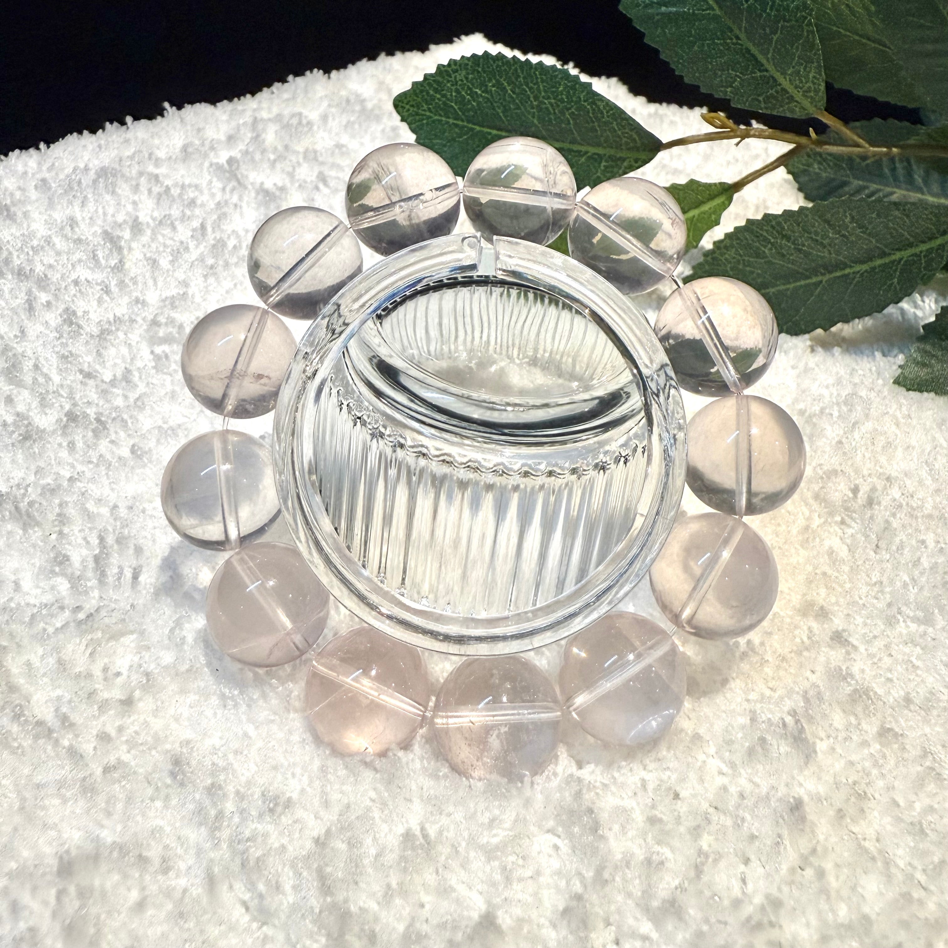 Mozambique Rose Quartz Bracelet, 12.5mm, 15mm
