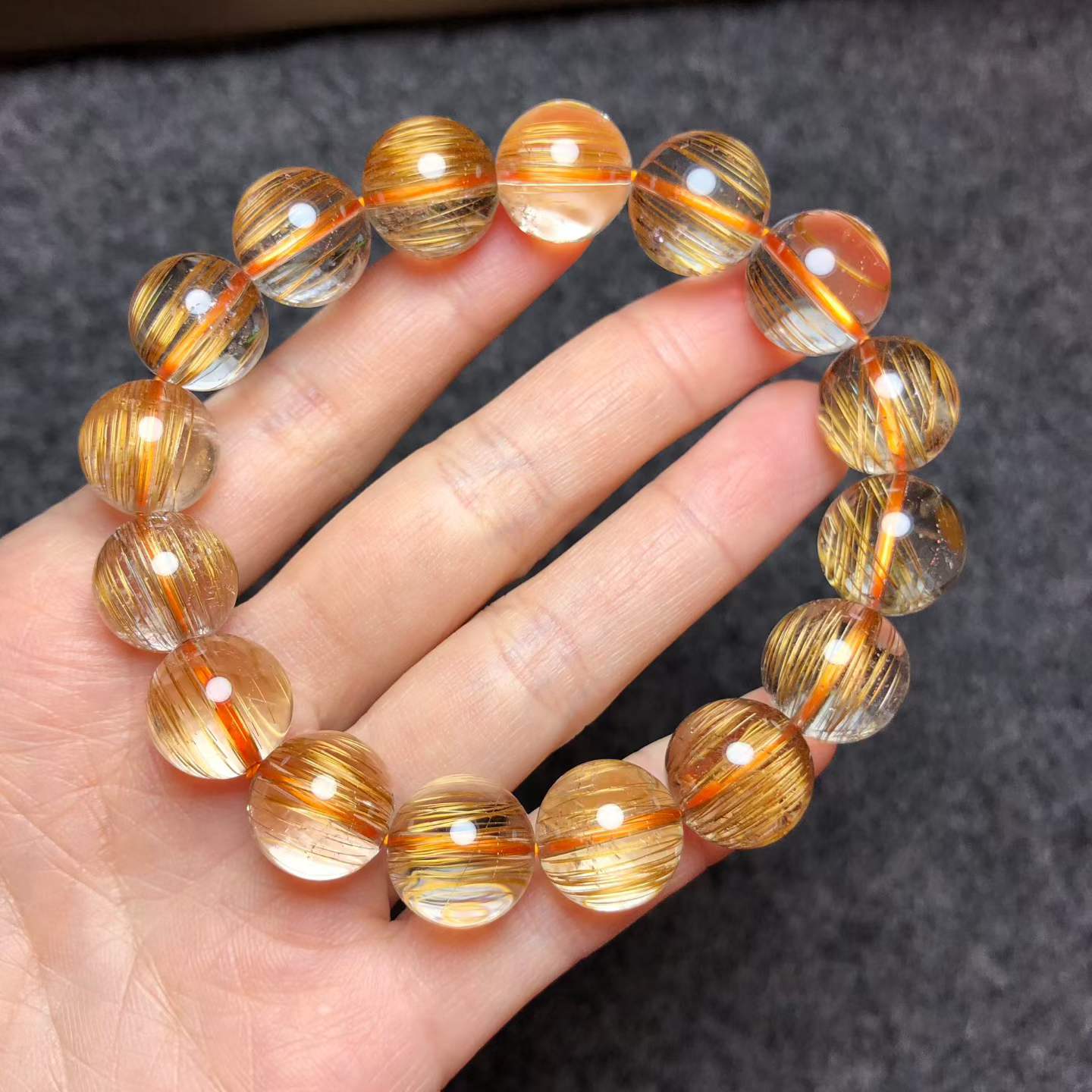 High Premium Brazilian Copper Rutilated Quartz Bracelet – 13.2mm