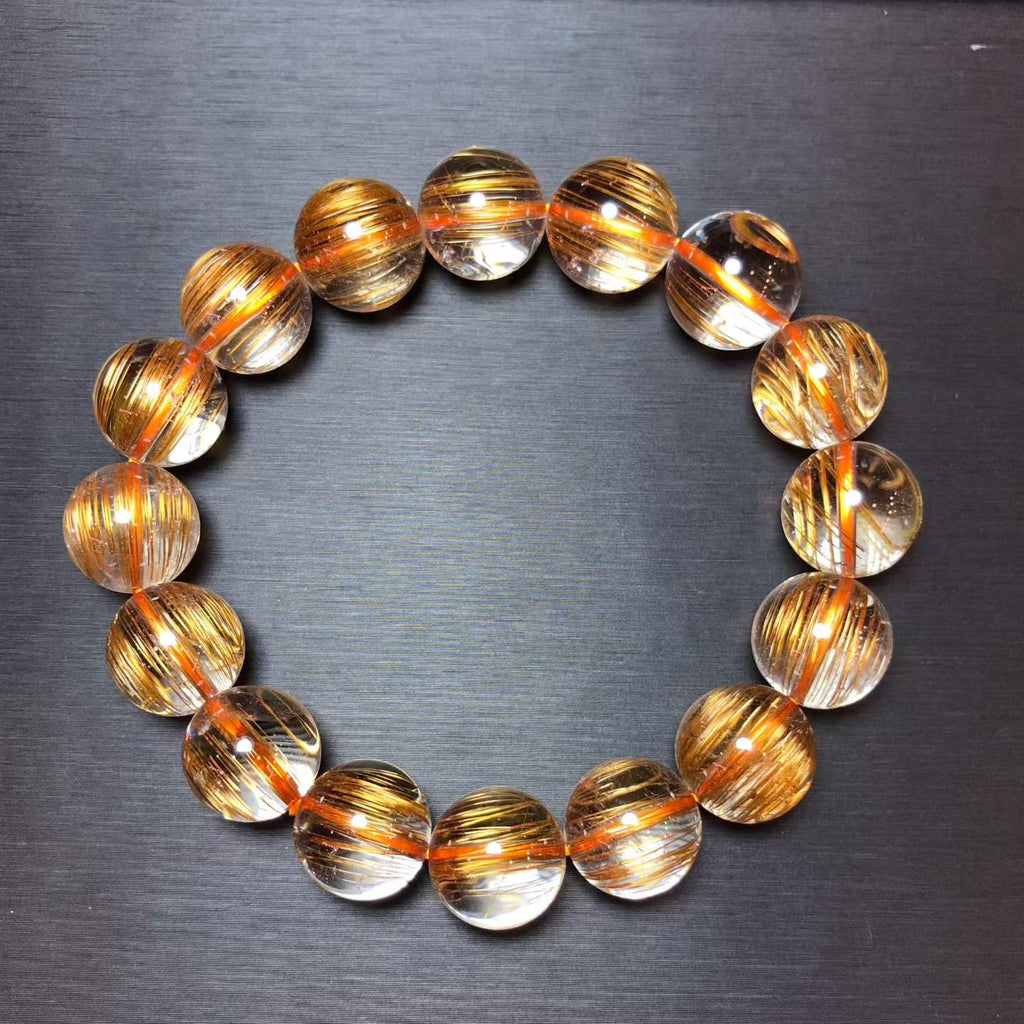 High Premium Brazilian Copper Rutilated Quartz Bracelet – 13.2mm