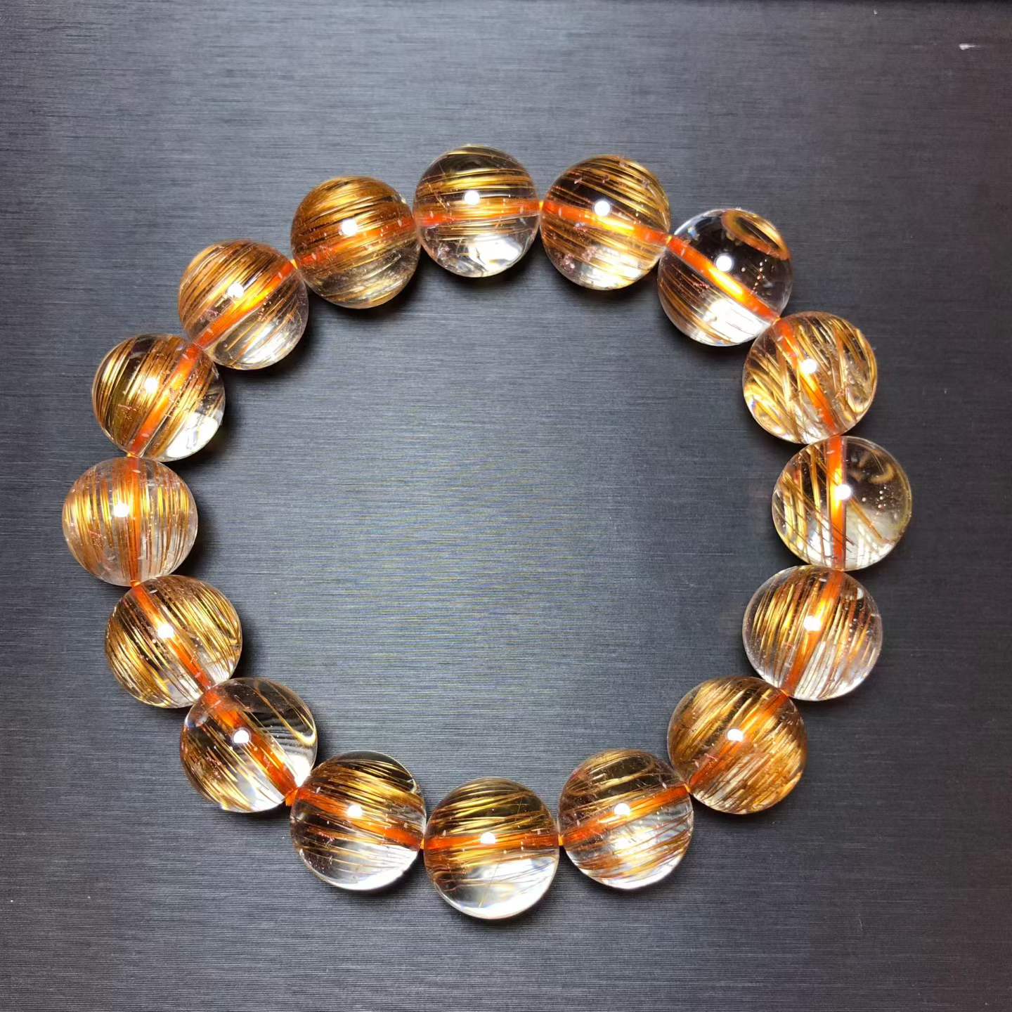 High Premium Brazilian Copper Rutilated Quartz Bracelet – 13.2mm