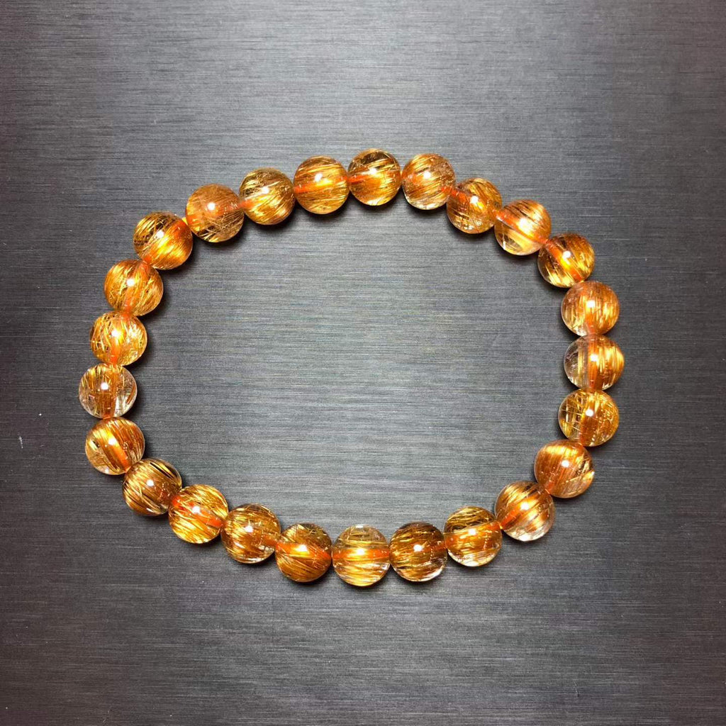 High Premium Brazilian Copper Rutilated Quartz Bracelet – 7.2mm