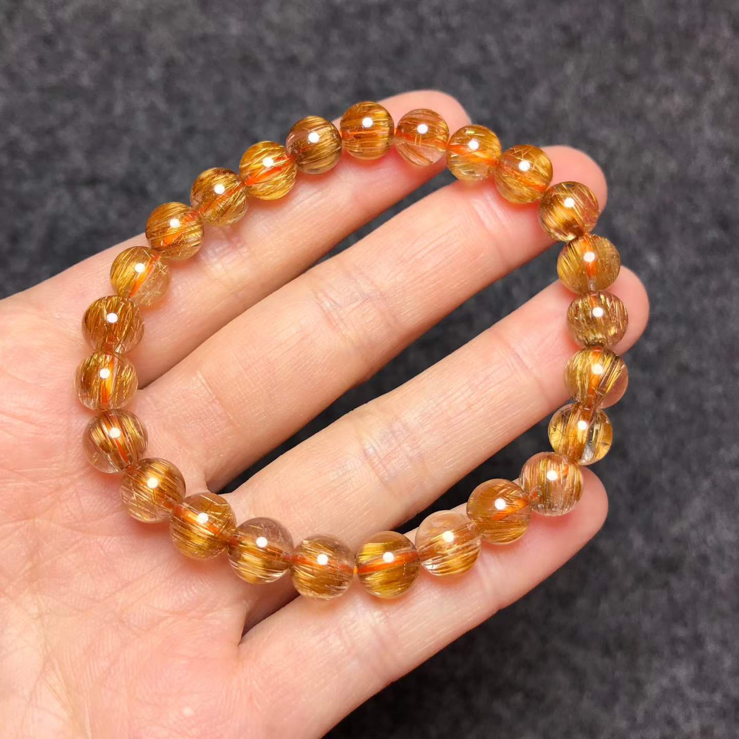 High Premium Brazilian Copper Rutilated Quartz Bracelet – 7.2mm