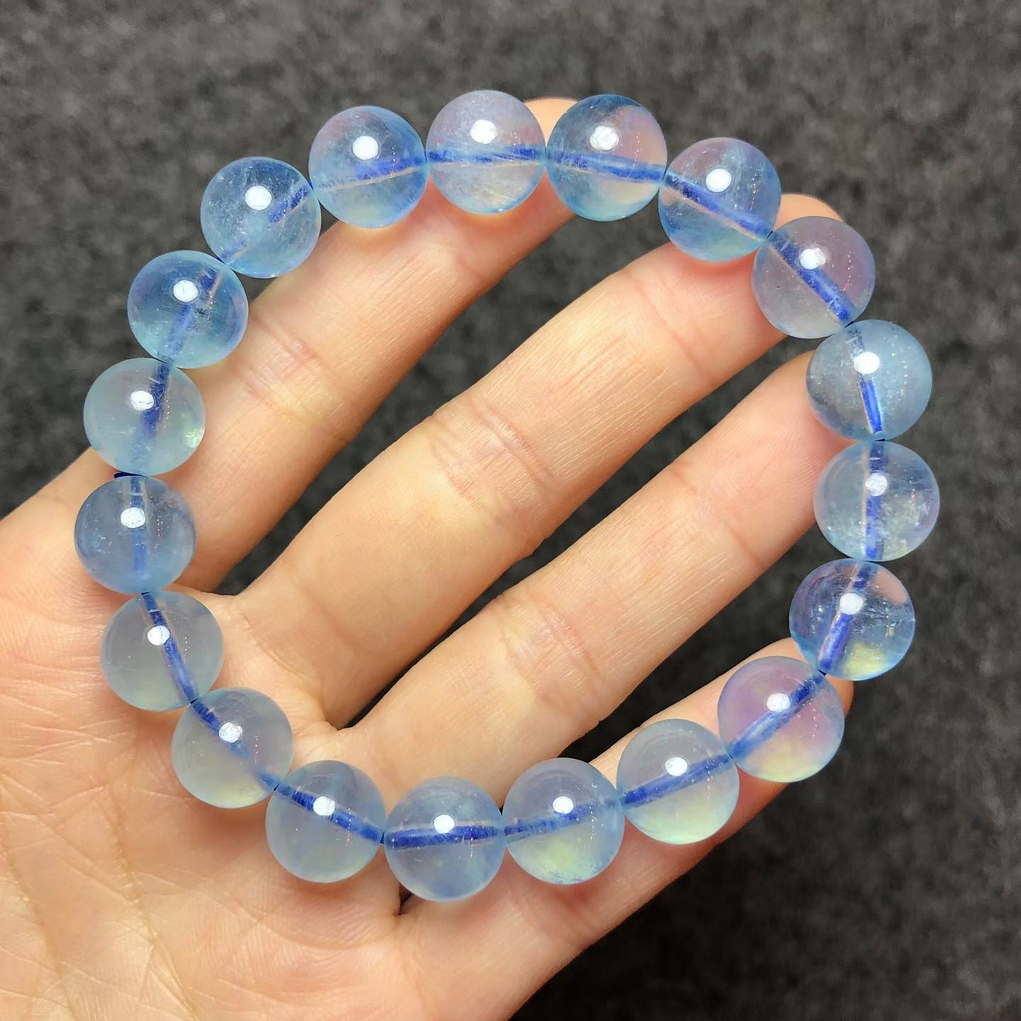 High Grade Ice-Clear Aquamarine Crystal Bracelet – 10.7mm