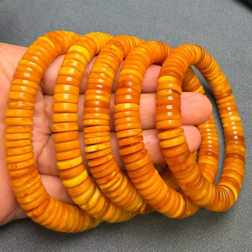 Old Flower Wax Amber tablet-style Bracelet – 10mm+