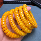 Natural Old Amber Tablet Beads Bracelet – 9mm