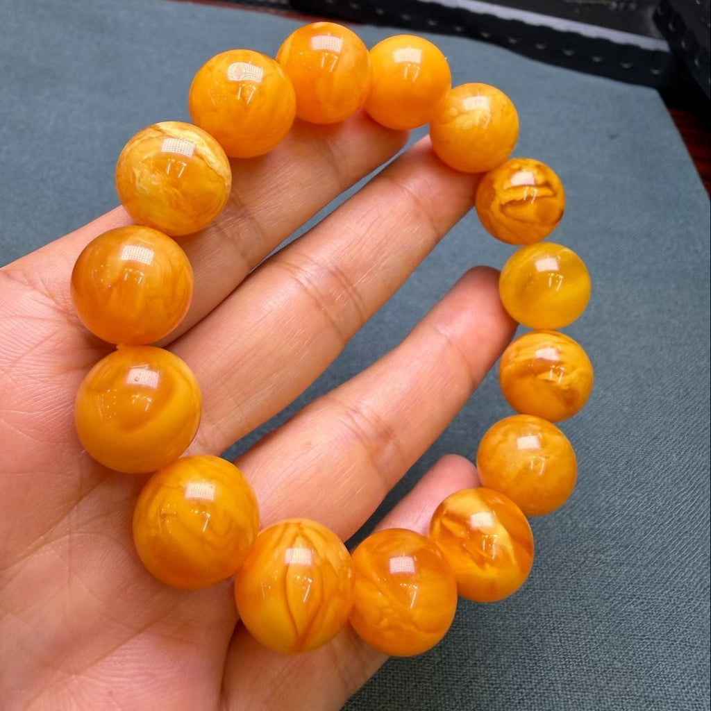 Premium Flower Wax Amber Bracelet – 14mm