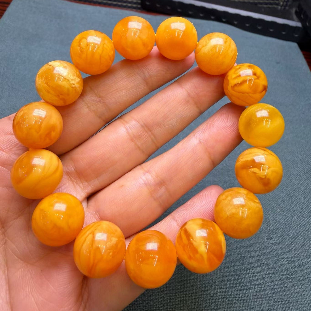Premium Flower Wax Amber Bracelet – 14mm
