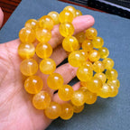 Natural Golden Yellow Beeswax Amber Bracelet – 12mm+