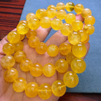 Natural Golden Yellow Beeswax Amber Bracelet – 12mm+