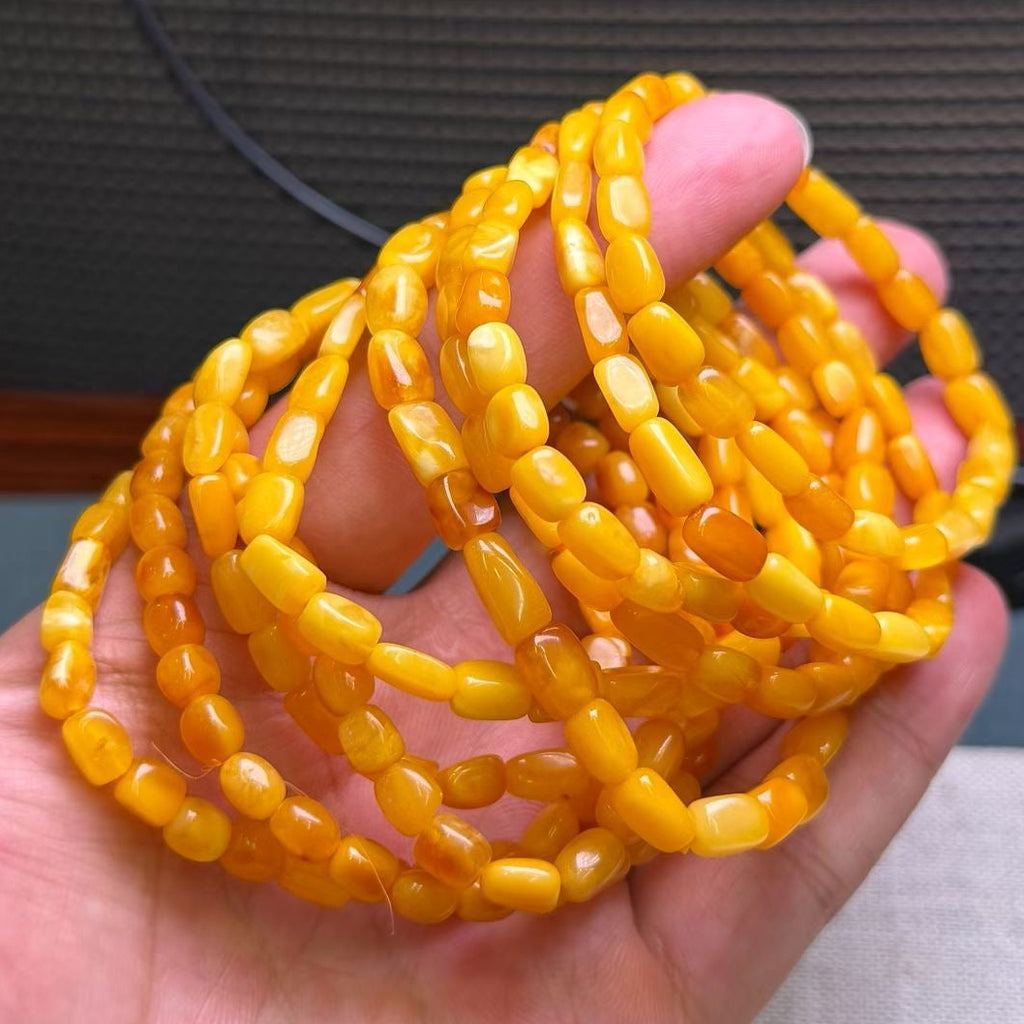 Flower Wax Amber Freeform Bracelet – 5mm+