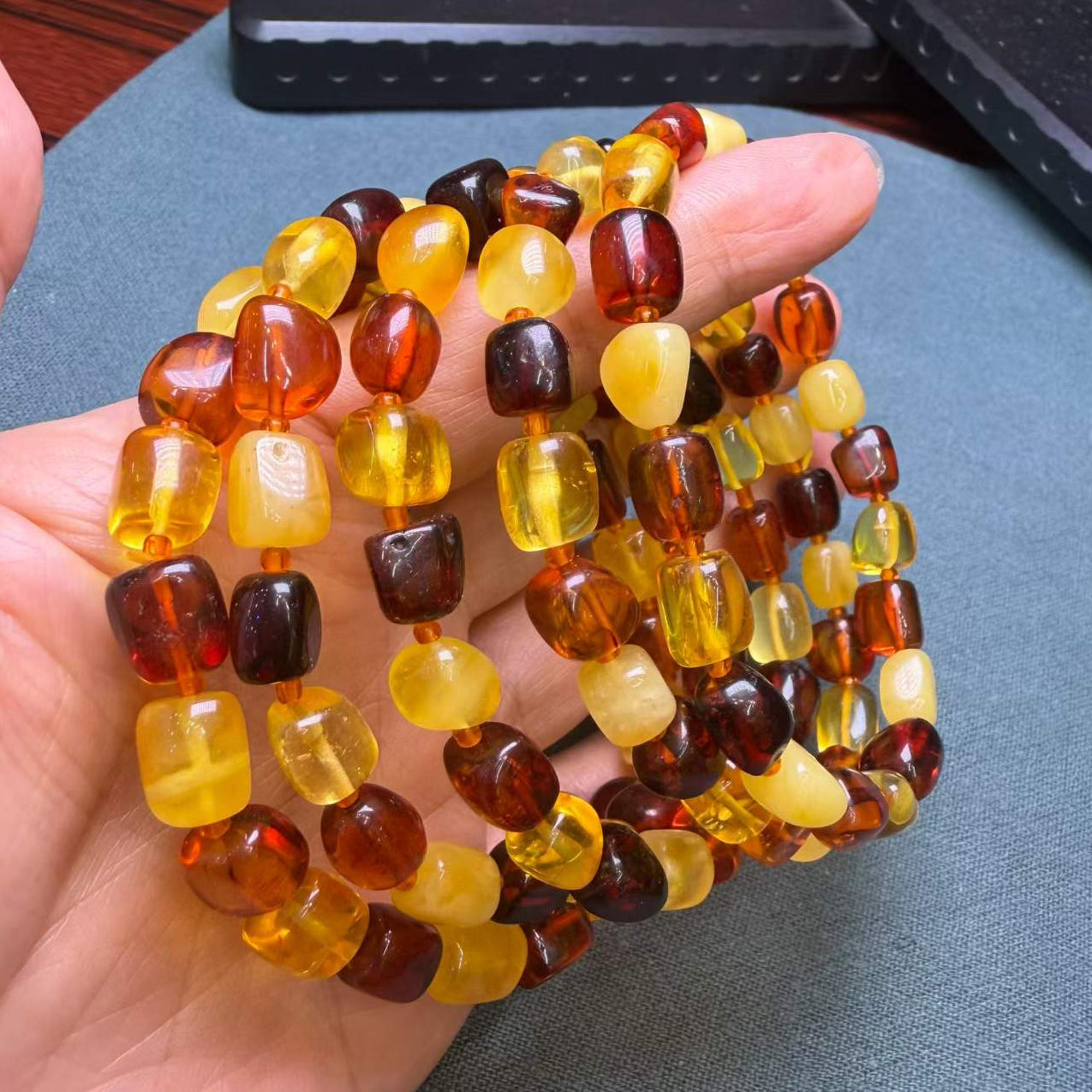 Multi-Colour Beeswax Amber Freeform Bracelet