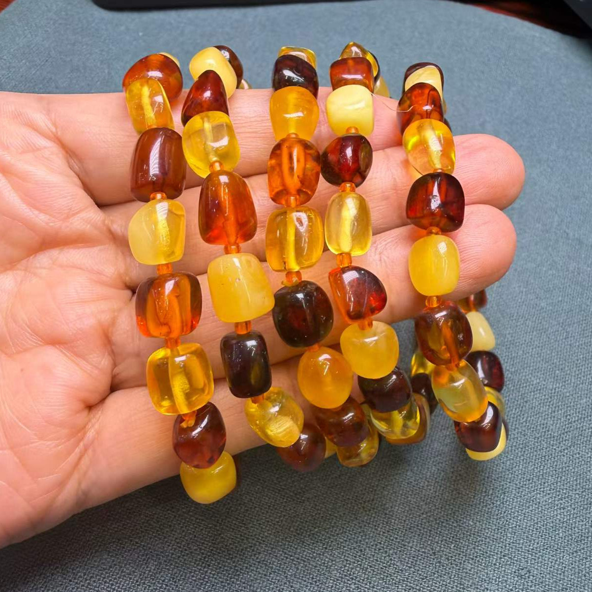 Multi-Colour Beeswax Amber Freeform Bracelet