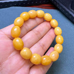 Beeswax Amber Oval Bead Bracelet – 10mm+
