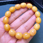 Beeswax Amber Oval Bead Bracelet – 10mm+