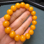 Golden Yellow Beeswax Amber Bracelet – 11mm+