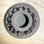 Bolivian Amethyst & Azeztulite Clear Quartz 16cm Bracelet, 9.5-10mm & 15.5mm