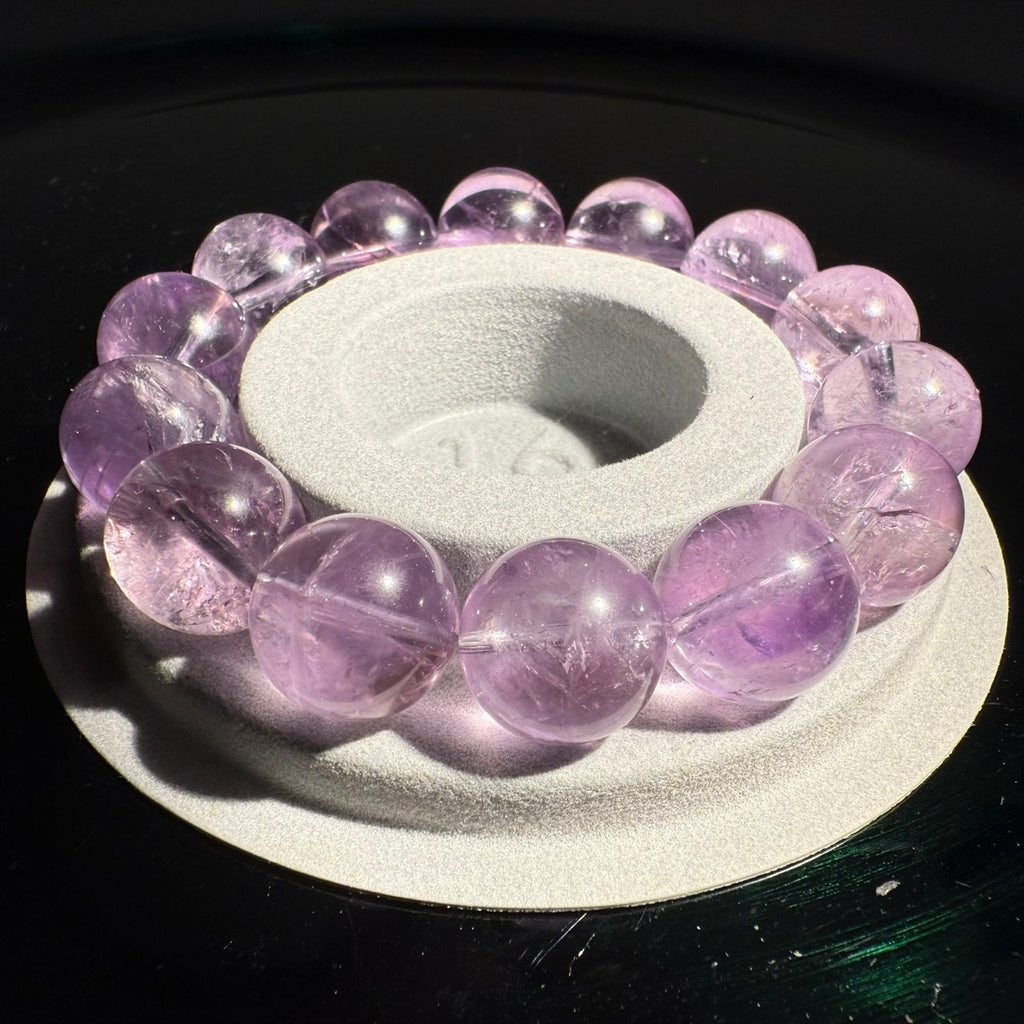 14.5mm - 15mm Azeztulite Amethyst Crystal Bracelet