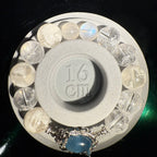 Aquamarine, Azeztulite, Snow Phantom Quartz 16cm Bracelet, 13.5 -14.5mm & 11.5mm