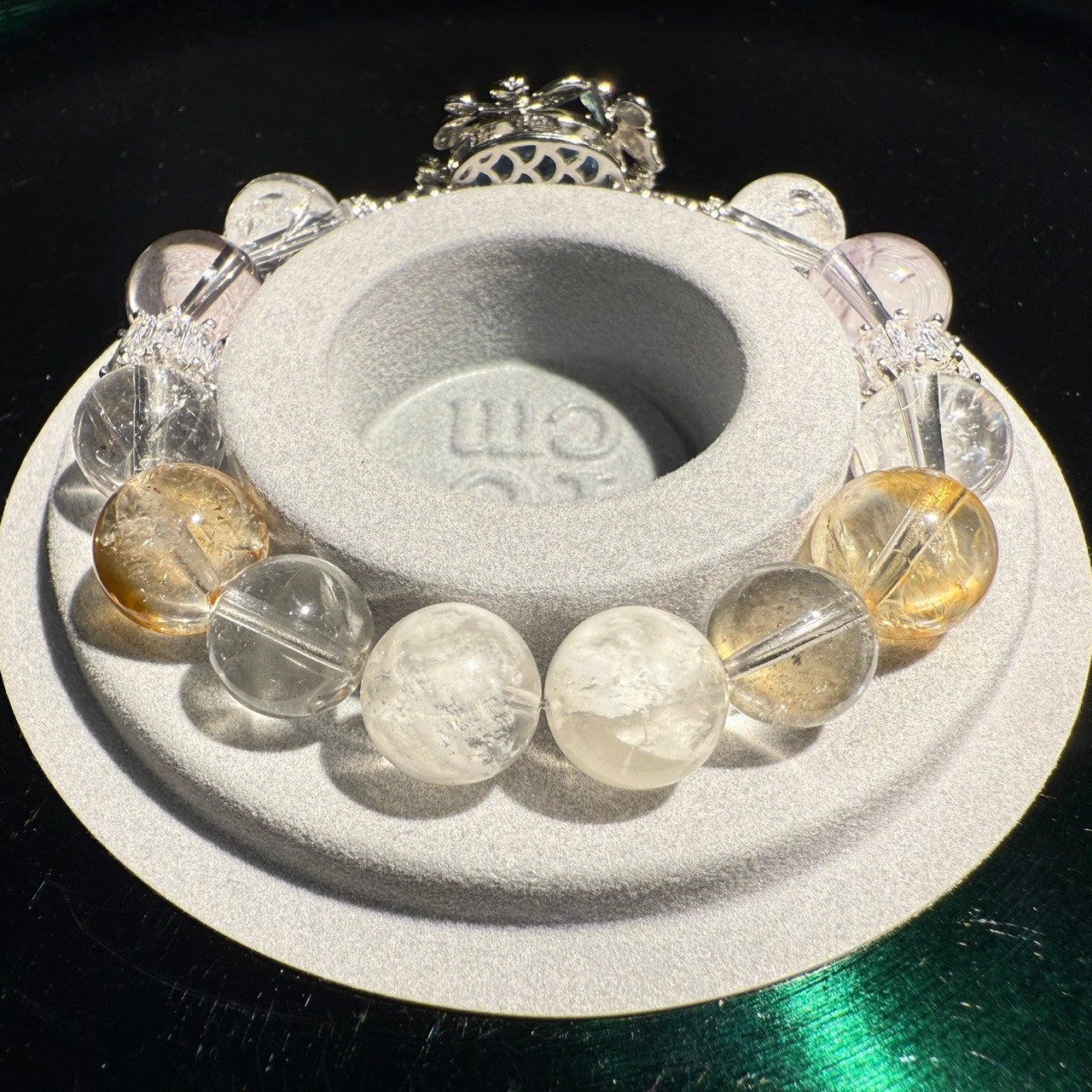 Aquamarine, Amethyst, Yellow & Clear Azeztulite, Green Garden, Snow Phantom Quartz 16cm Bracelet, 11.5-12.5mm