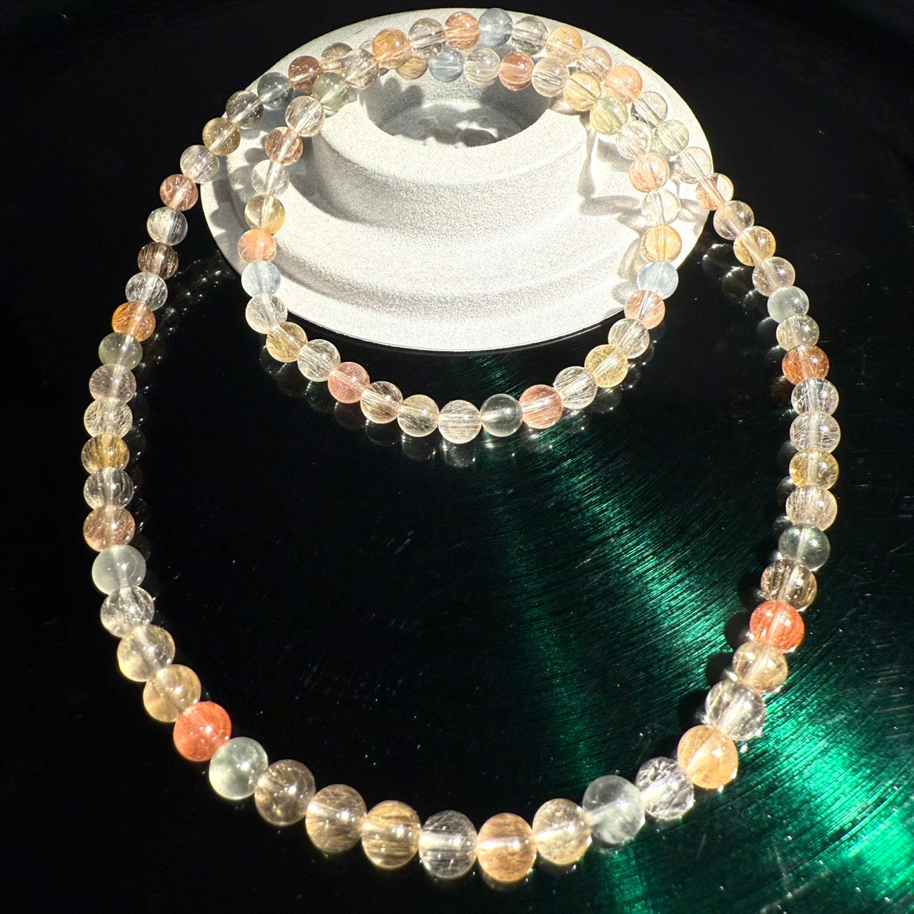 Mixed Color Rutile Quartz Bracelet, 5.5-6mm