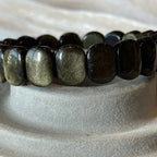 Natural Gold Obsidian Gemstone Bracelet, 14mm x 6mm (suit 17cm)