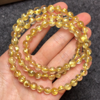 Brazilian Titanium & Golden Rutilated Quartz 3-Wrap Bracelet – 6.5mm