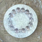 12mm Premium Bolivian Amethyst Crystal Beaded Bracelet, Adjustable 14-17cm