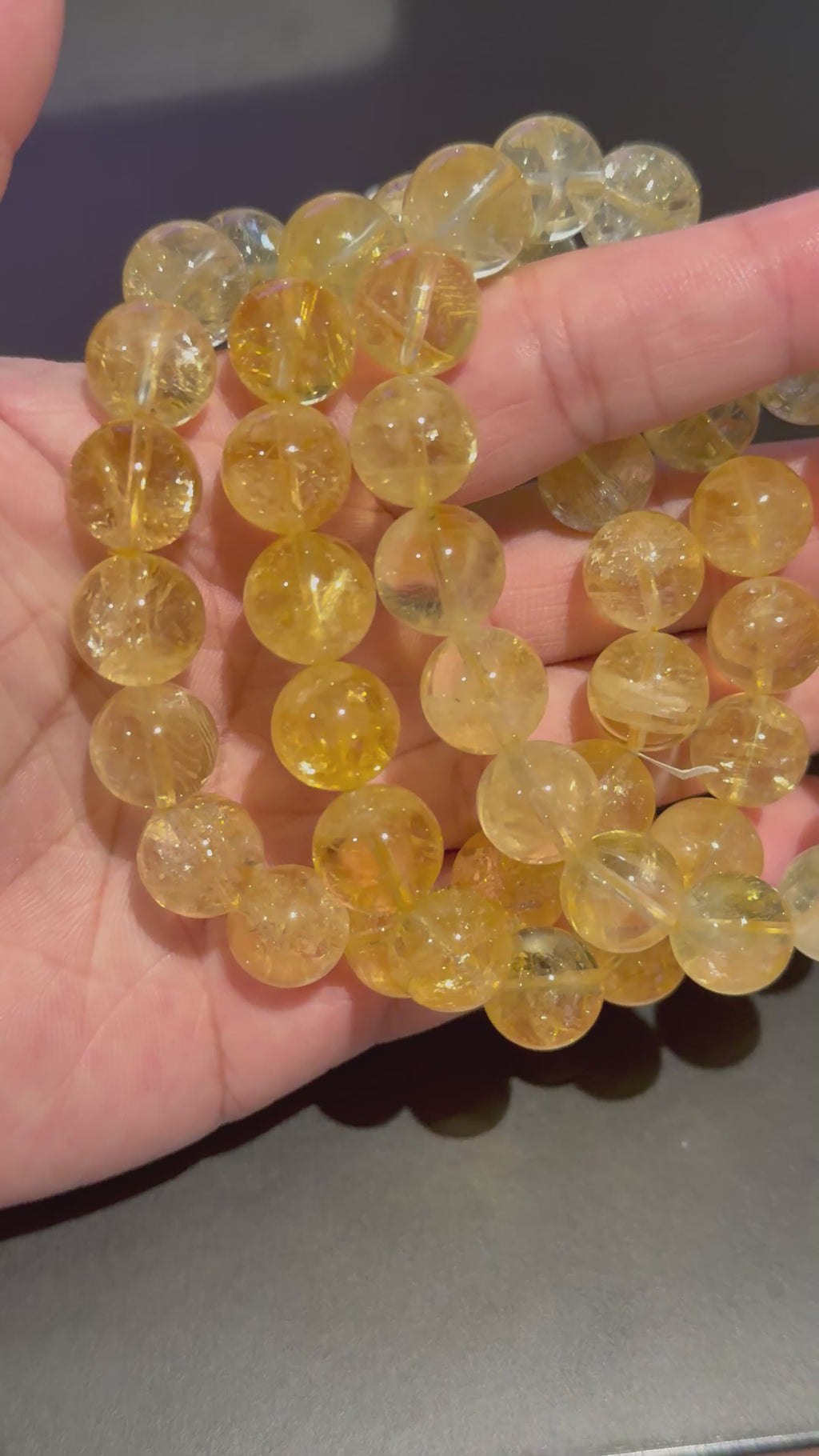 Yellow Azeztulite Quartz Bracelet, 12.5mm