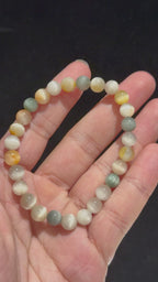 Candy Rabbit Hair Quartz 16cm Bracelet with Cat Eye Effect, 7mm