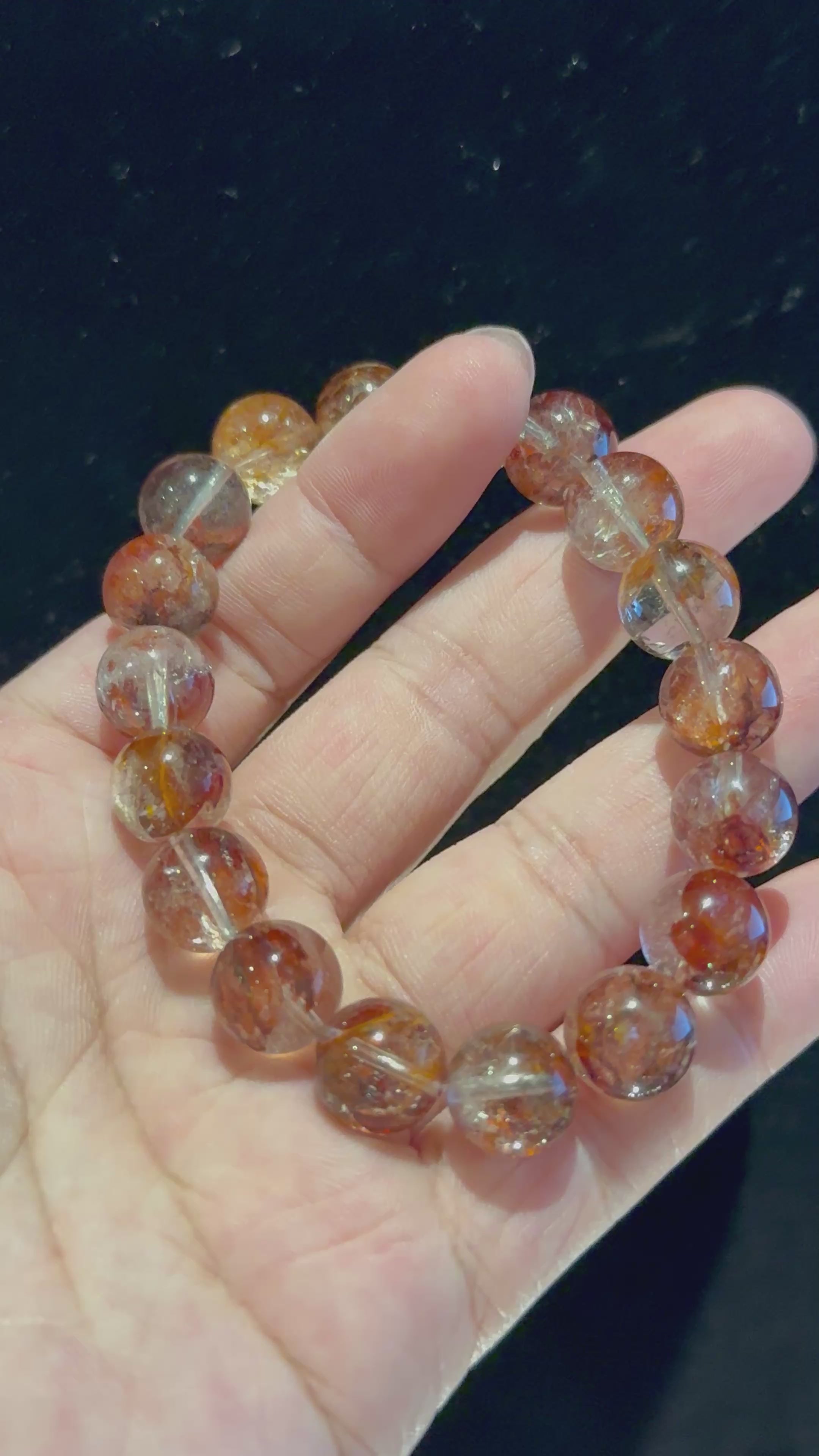 Red Hematoid Quartz Bracelet, 10.5mm/11.5mm