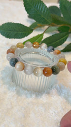 Rabbit Hair Quartz with Cat’s Eye Effect Crystal Bracelet, 10mm