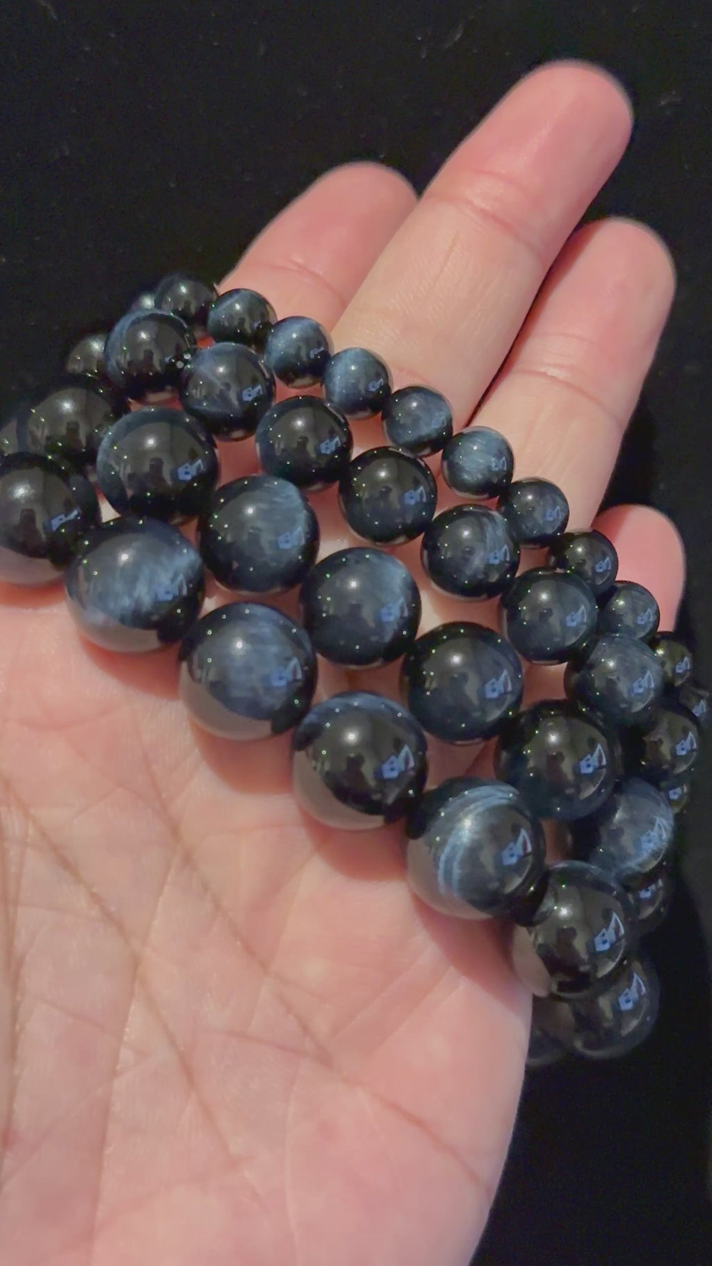 Blue Tiger Eye Bracelet, 8mm/10mm/12mm/14mm