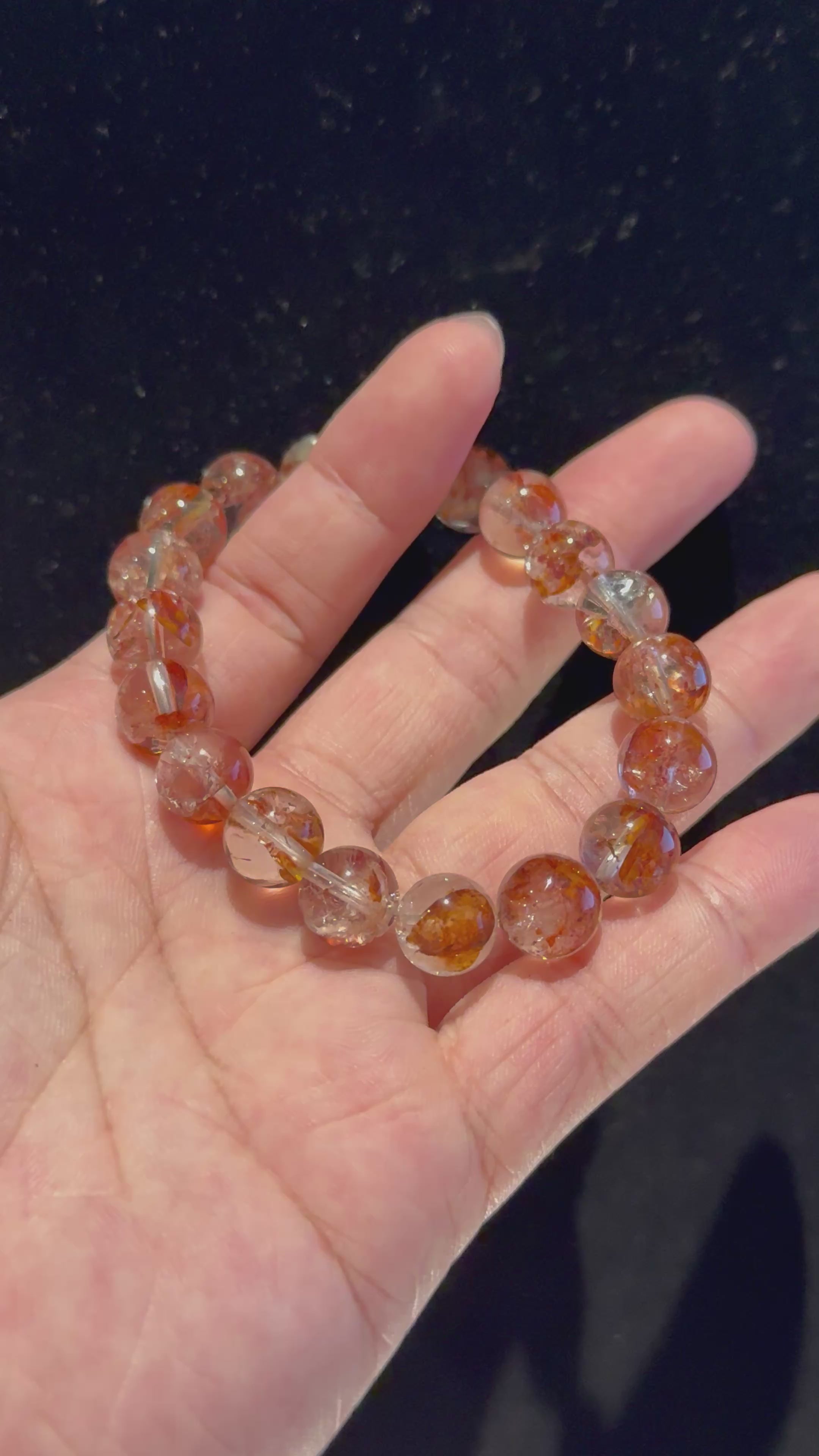 Red Hematoid Quartz Bracelet, 10.5mm/11.5mm
