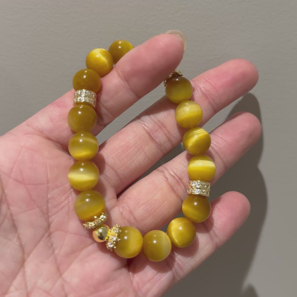 Gold Tiger Eye 16cm Bracelet, 10mm